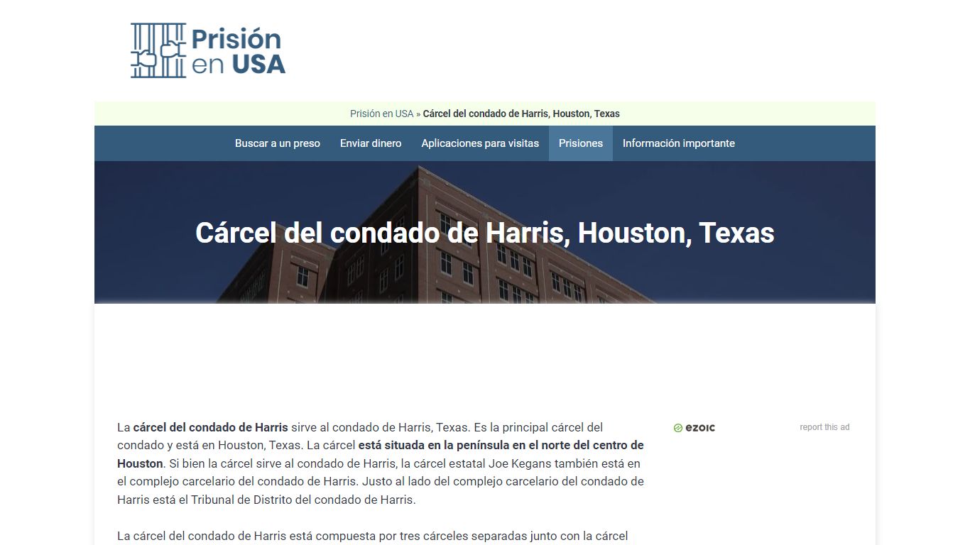 Cárcel del condado de Harris, Houston, Texas - Prisión en USA